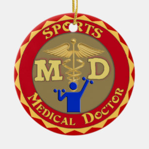 DÉCORATION EN CÉRAMIQUE MD SPORTS ORNAMENT DOCTEUR MÉDICALE