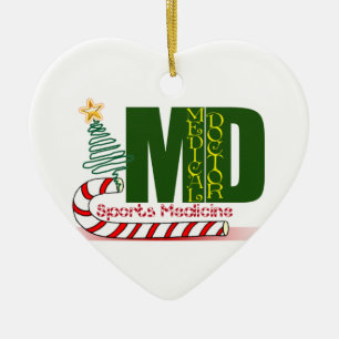 DÉCORATION EN CÉRAMIQUE MÉDECIN DE NOËL DE MÉDECINE DE SPORTS DE DM