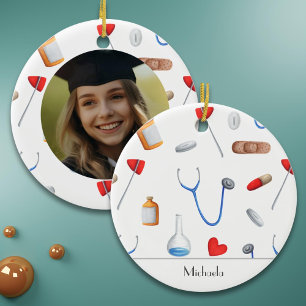 Décoration En Céramique Médecin Infirmière Matériel Médicale Photo Noël