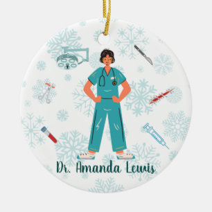 Décoration En Céramique Médecin Médicale personnalisé, Chirurgien Noël