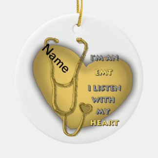 Décoration En Céramique Médic urgentiste à coeur jaune