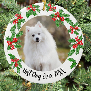 Décoration En Céramique Meilleur chien de Noël cadeau pour animaux ou mémo
