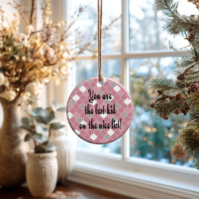 Décoration En Céramique Meilleur enfant (Artistic Dual-Use! This personalized quatrefoil ornament doubles as a luxury gift tag.)