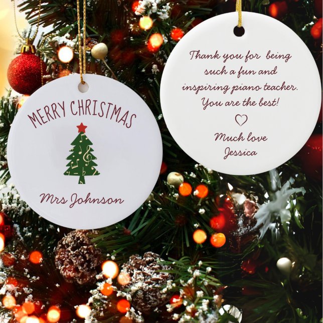 Décoration En Céramique Meilleur enseignant de piano cadeau personnalisé O (Créateur téléchargé)
