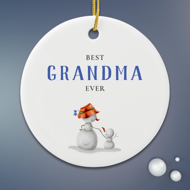 Décoration En Céramique Meilleur grand-mère jamais Snowman (Créateur téléchargé)