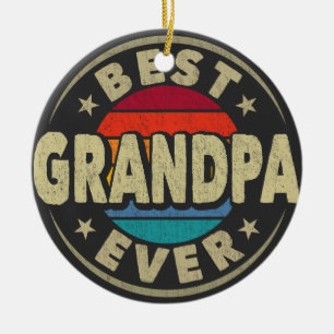 Décoration En Céramique Meilleur grand-père jamais rétro Vintage grand-pèr