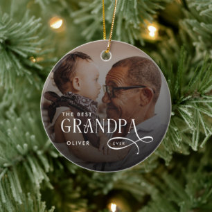 Décoration En Céramique Meilleur Grand-Père Moderne Photo Personnalisé