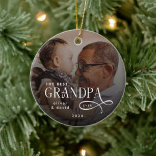 Décoration En Céramique Meilleur Grand-Père Moderne Photo Personnalisée