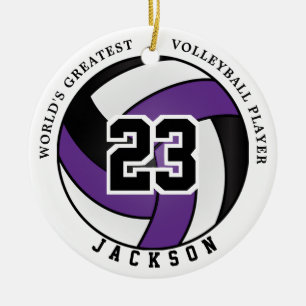 Décoration En Céramique Meilleur joueur de volley-ball du monde, violet et