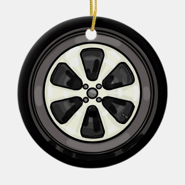 Décoration En Céramique Meilleur Mécanicien Gros Pneus Ornament de Noël (Devant)