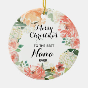 Décoration En Céramique Meilleur Nana Floral rose jamais personnalisé