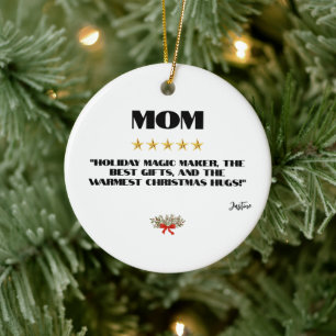 Décoration En Céramique Meilleur Noël Maman 5 Étoiles Conception éditable