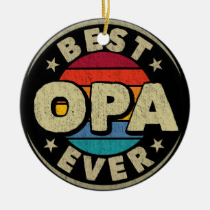 Décoration En Céramique Meilleur Opa jamais rétro Vintage grand-père Fête