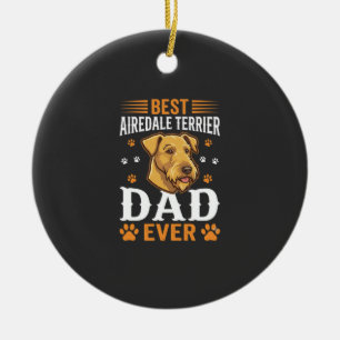 Décoration En Céramique Meilleur papa Airedale Terrier de tous les temps a