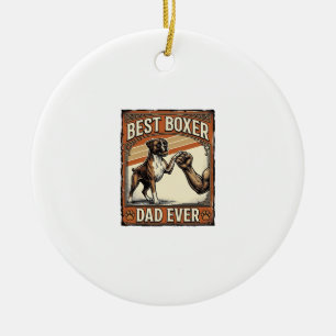 Décoration En Céramique Meilleur Papa Boxer de Tous les Temps Vintage Papa