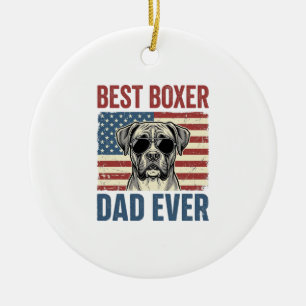 Décoration En Céramique Meilleur Papa Boxer Vintage Chien
