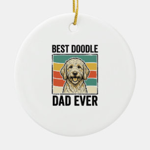 Décoration En Céramique Meilleur Papa Doodle Vintage T-shirt pour Chien De