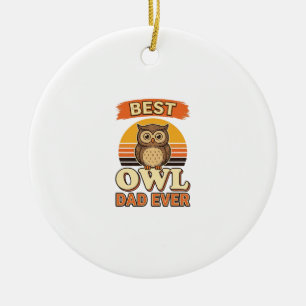 Décoration En Céramique Meilleur Papa Hibou Jamais Design de Chemise de Gr