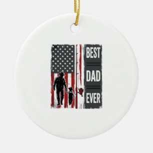 Décoration En Céramique Meilleur Papa Jamais Drapeau de Pêche Design Vecto