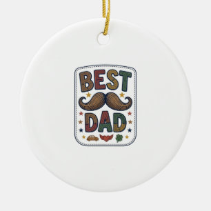 Décoration En Céramique Meilleur Papa Moustache Vintage Vecteur Conception