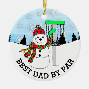 Décoration En Céramique Meilleur papa par Par Disc Golf Noël