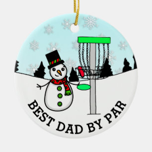 Décoration En Céramique Meilleur papa par Par Disc Golf Noël