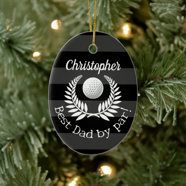 Décoration En Céramique Meilleur papa par Par Wreath Nom personnalisé Fête (Arbre)