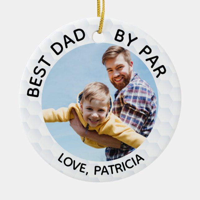 Décoration En Céramique Meilleur Papa Par Parmis Avec Nom Personnalisé & 2 (Devant)