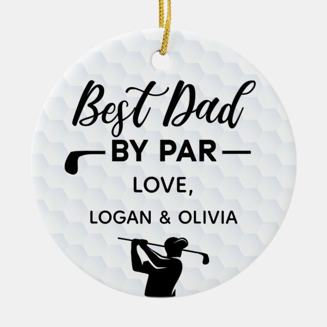 Décoration En Céramique Meilleur Papa Par Simple & Nom Personnalisé (Devant)