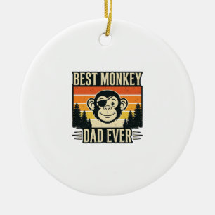Décoration En Céramique Meilleur Papa Singe Vintage T-shirt de père de sin