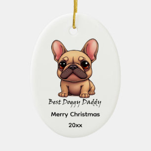 Décoration En Céramique Meilleur Papa Toutou Frenchie Bouledogue Français