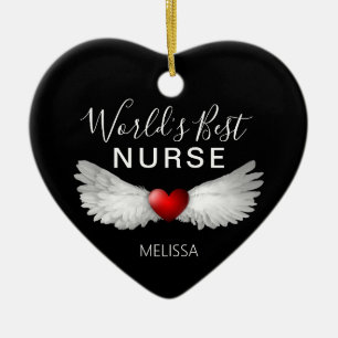 Décoration En Céramique Meilleure infirmière Médicale Red Heart Personna