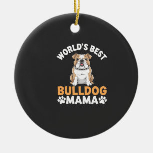 Décoration En Céramique Meilleure Maman Bouledogue du Monde