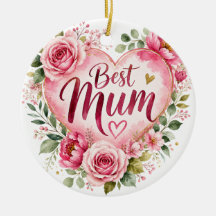 Meilleure Maman Design Aquarelle Fleur de Coeur