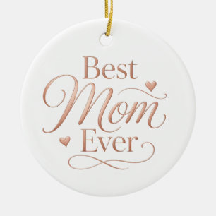 Décoration En Céramique Meilleure Maman Élégante Typographie Rose Gold