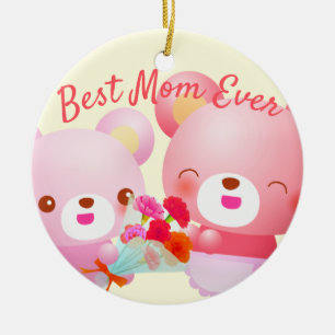 Décoration En Céramique Meilleure maman jamais ours