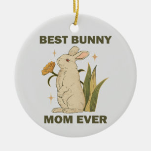 Décoration En Céramique Meilleure Maman Lapin Ever Kawaii Lapin Fête d'Ann