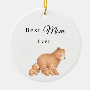 Décoration En Céramique Meilleure Maman Ours Famille Photo