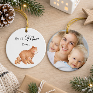 Décoration En Céramique Meilleure Maman Ours Famille Photo