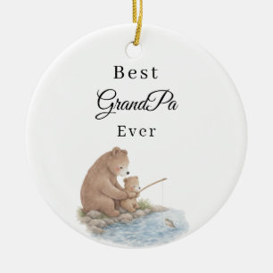Décoration En Céramique Meilleure photo de grand-papa ours pêcheant
