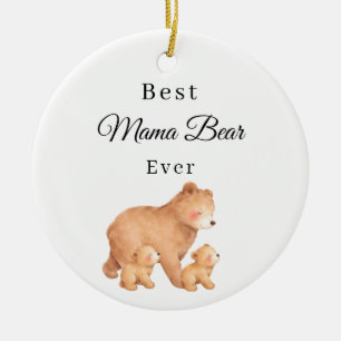 Décoration En Céramique Meilleure photo de maman ours Ever