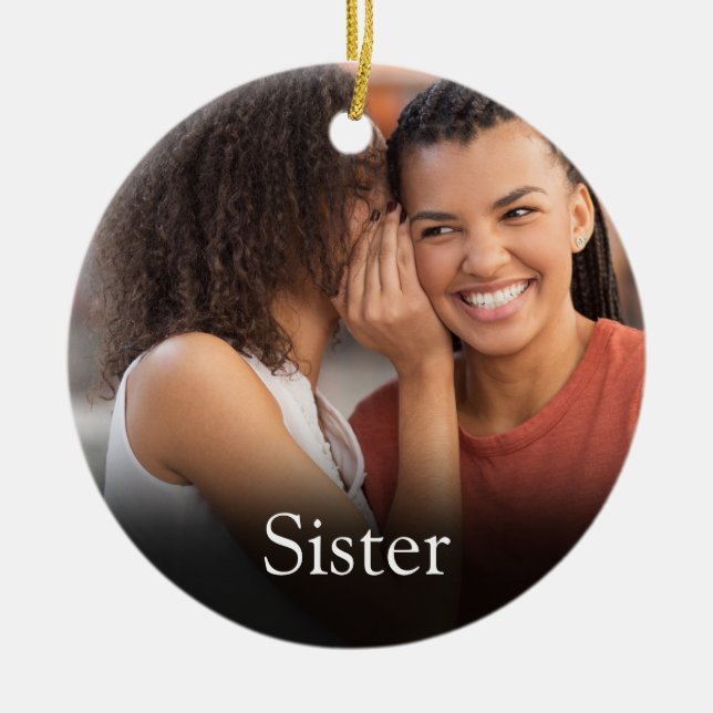 Décoration En Céramique Meilleure Sœur Définition Photo Rose Fille (Devant)