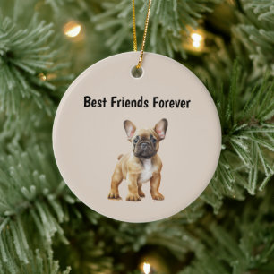 Décoration En Céramique Meilleurs amis pour Frenchie Dog