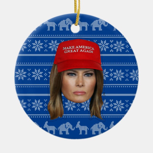Décoration En Céramique Melania Trump MAGA Noël (Devant)