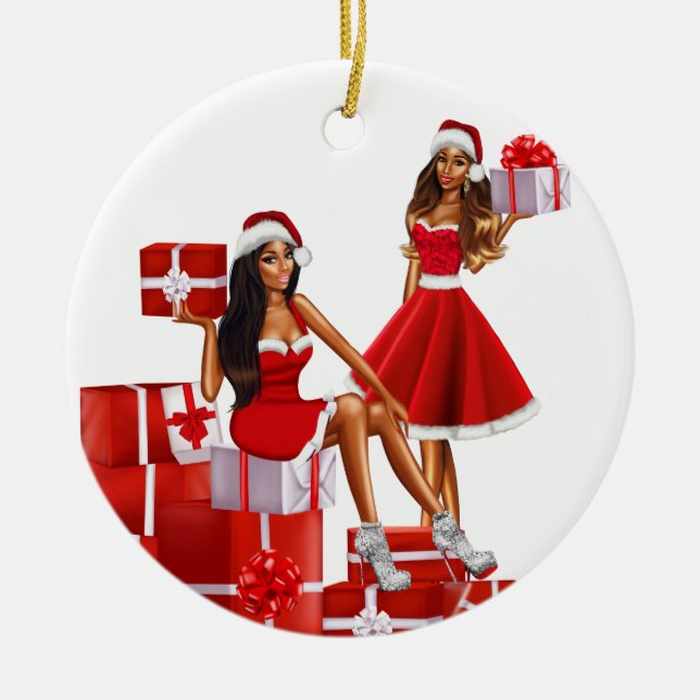 Décoration En Céramique Melanin Sista Black Girl Magic Brown Skin Girls (Devant)