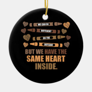 Décoration En Céramique Même coeur Noir Mois d'Histoire Africaine Américai