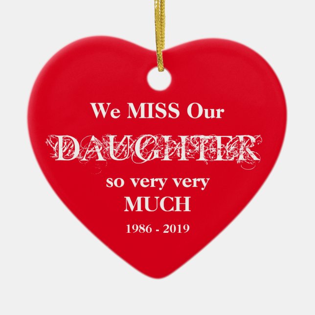 Décoration En Céramique Mémoire d'amour Fille personnalisée Noël (Devant)