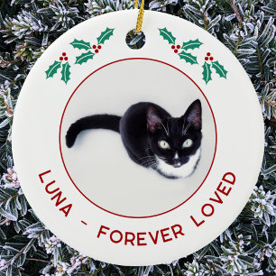 Décoration En Céramique Mémoire personnalisée de Noël pour chat