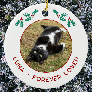 Décoration En Céramique Mémoire personnalisée de Noël pour chat de compagn