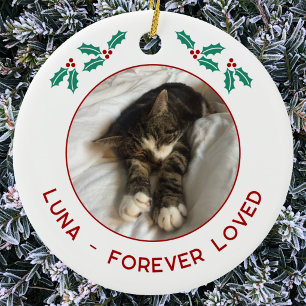 Décoration En Céramique Mémoire personnalisée de Noël pour chat de compagn
